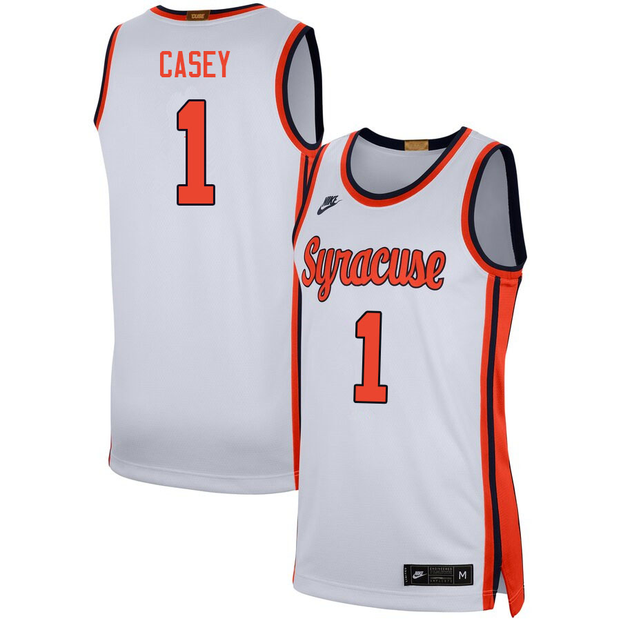 Men #1 Paddy Casey Syracuse Orange College Basketball Jerseys Sale-White